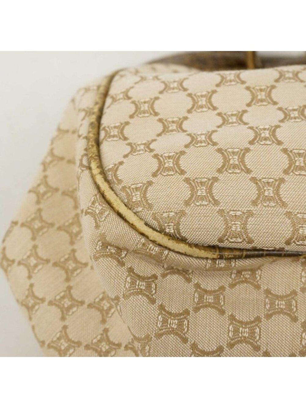Celine Handbag Macadam Nylon Canvas Beige Champagne Gold - Picture 6 of 10